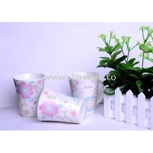 Porcelain decal coffee cup with flower printing