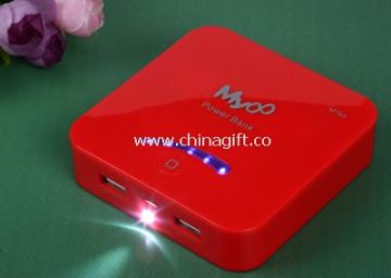 Square power bank with LCD and torch