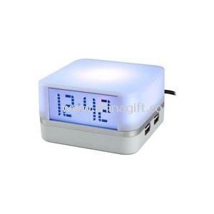 4-Port USB HUB with Clock and Mood Light