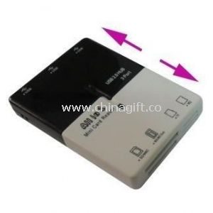 USB Card Reader with 3-Port USB HUB