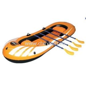 Eco Friendly 4 Person Pvc Inflatable Boat Set With 4 Set Oars