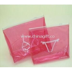 Red Small Clear PVC Bags With Zip Lock