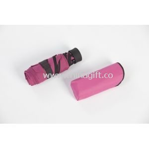 Rosso da 19 pollici 6 costole prugna pieghevole 5 UV ombrello parasole