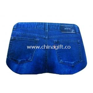 Jeans Shape Natural Rubber Bottom Soft Top Mouse Mats