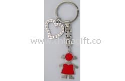 Girl metal keychain