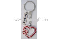 Heart shape keychain with diamond