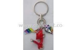 Metal keychain with diamond