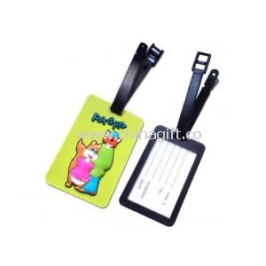 Kids Embossed PVC Photo Luggage Tags For Traveling