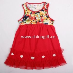 Tyttö lohi söpö mekot applique lapset princess tutu mekko
