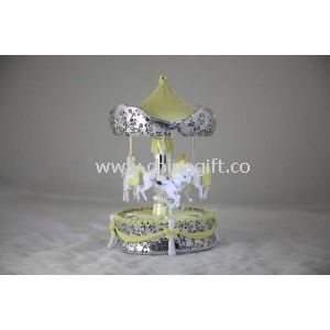 Yellow Carousel Music Box