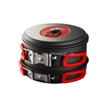 Hard anodized camping cookware