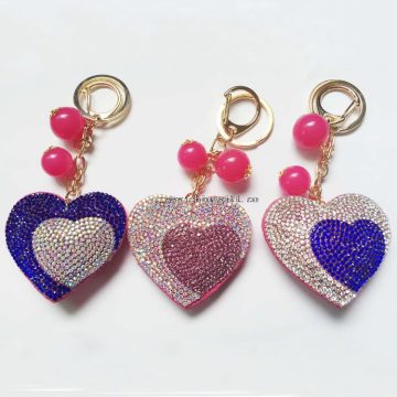 Billige Rhinestone nøkkelring juvelen rhinestone nøkkelringer for kvinner bag dekorasjon