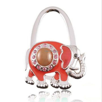 Fashion elephant shaped metal foldable bag hanger,table top bag hanger