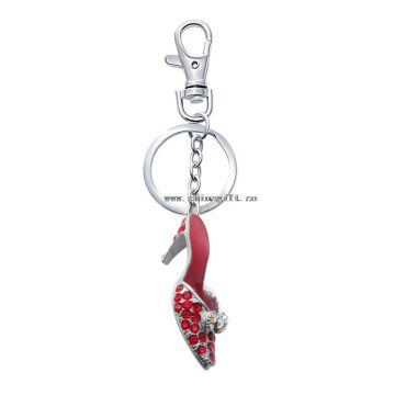 Hot sale high heel shoe keychain anniversary gifts rhinestone key chain stamp