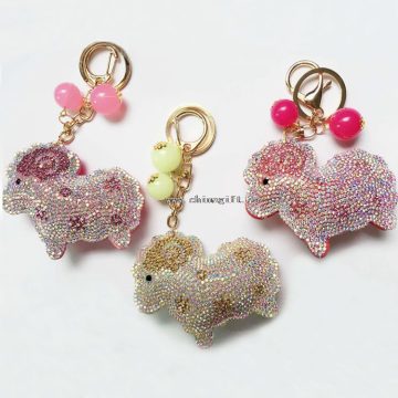 Personlig Jeweled rhinestone nøkkelringer billig rhinestone nøkkelring rhinestone sauer figur