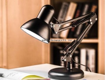 long arm of metal table lamp