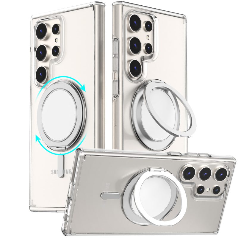 Transparent Phone Case with 360 Degree Stand for Samsung