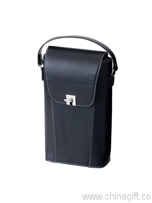 2 Bottle Leather Look Wine Carrier