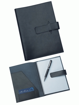 A5 Leather Pad Cover In Black