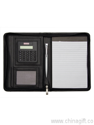 A5 PU zip round compendium