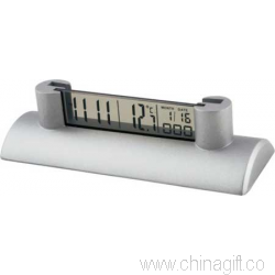 Executive Date Desk Clock with Biz Card Holder