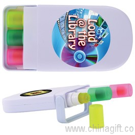Set of 3 Retractable Highlight Wax Markers In White Case