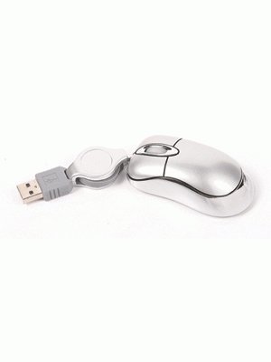 Mini Silver Retractable Mouse