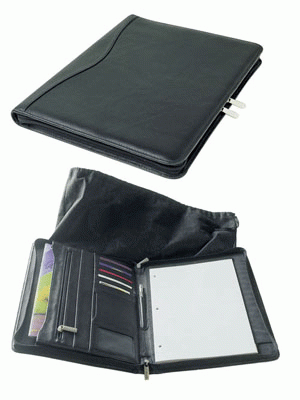 A4 Leather Zippered Compendium
