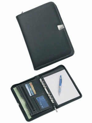 A5 Zippered Leather Compendium