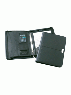 Essex Leather Zippered 3 Ring Compendium