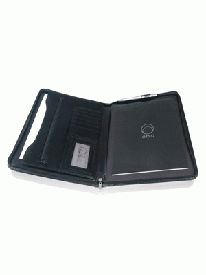 Leather Zip Round Compendium