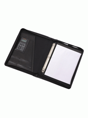 Linden Leather Badged Zippered Compendium
