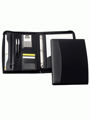 Madison Leather Zip 3 Ring Compendium