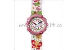 Fashion colorful kids CZ diamond leather wrist watch