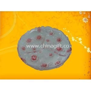Hand made etched flower custom Fruit Decorative Glass Plates
