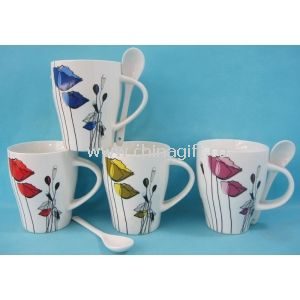 Juice mug and spoon in new bone china