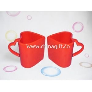 Red heart couple mug