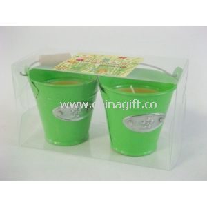 Metal tin candle gift set