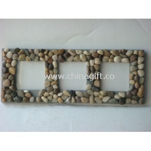 Real Stone Shabby Chic Triple Photo Frame