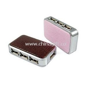 Leather 4-Port USB HUB