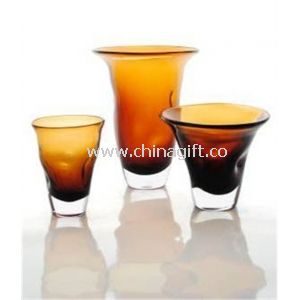 Amber Decorative Glass Vase