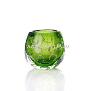 Green Colored Glass Vase