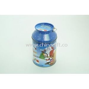 Handle tin with open lid