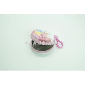 Round zipper gift tin box purse