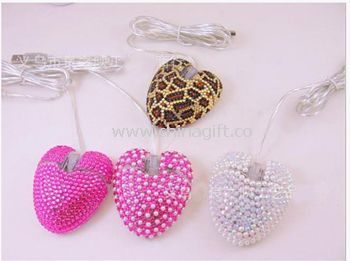 Heart mouse with rhinestone