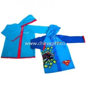 Blue Hooded PVC Rain Coat
