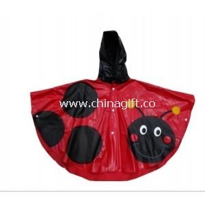 Shiny Hooded PVC Rain Coats For Girls