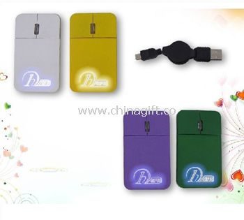 Ultra flat mouse with laser LED logo