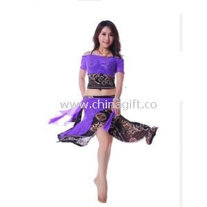 Flexible Silk Belly Dance Practice Costumes With Classical Printing Pattern