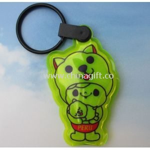 Reflective PVC Keyring with LED